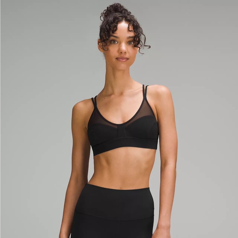 Lululemon Black Mesh, Anew Strappy Sports Bra sz. 6 EUC